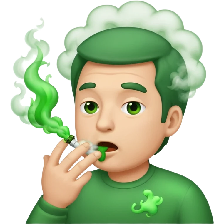 burping man with green smoke emoji