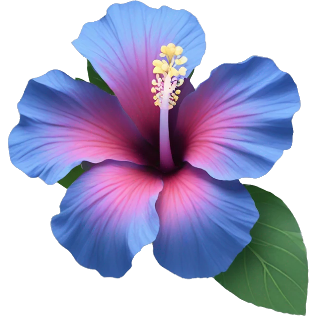 Blue hibiscus flower emoji