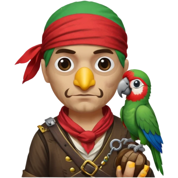 pirate and parrot emoji