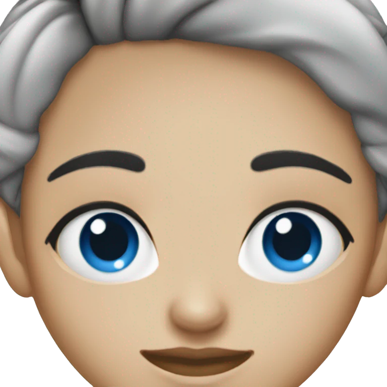 Black headed girl skin with blue eyes emoji