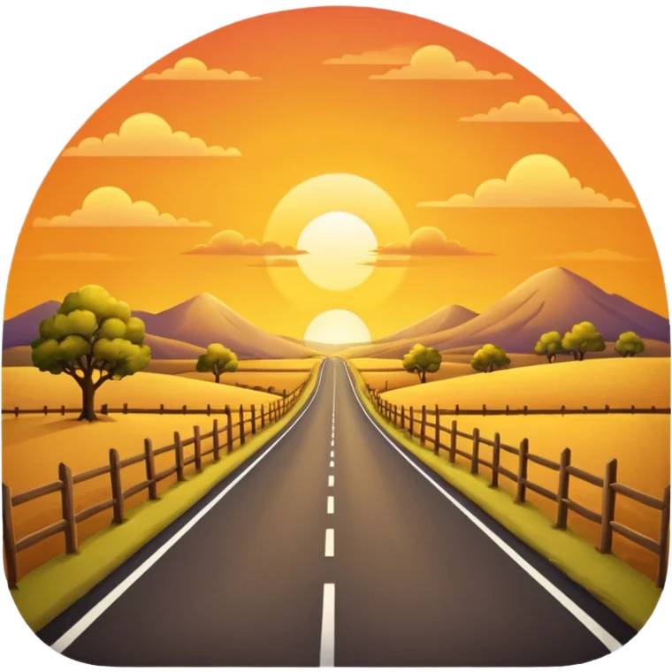 country road with sunset emoji