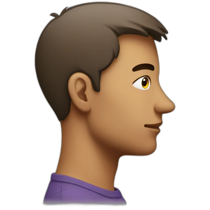 side profile with a eye looking to the side emoji