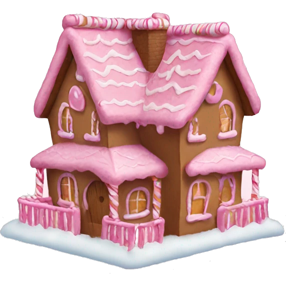 Pink gingerbread house emoji