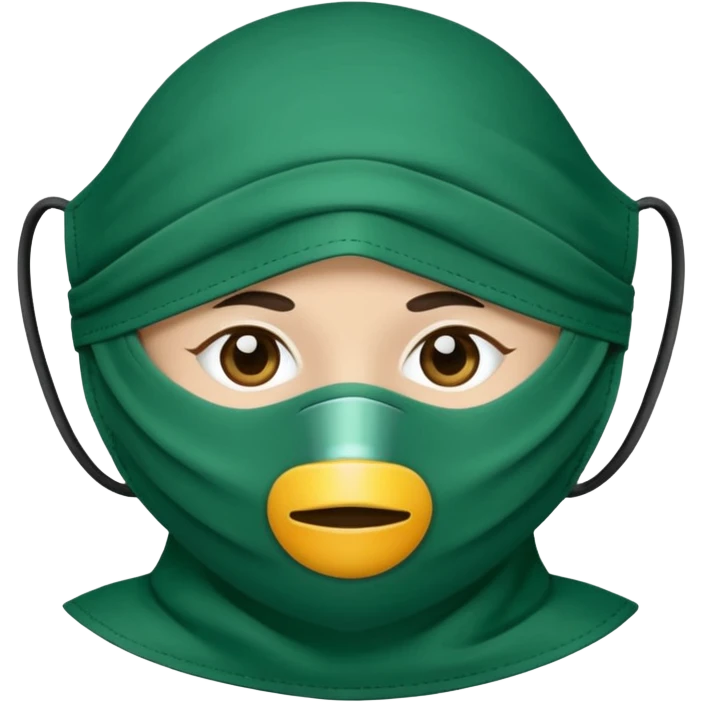 a dark green cloth face mask emoji