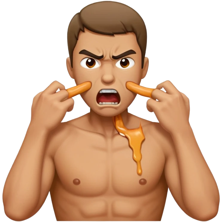 Guy choking himself angry emoji