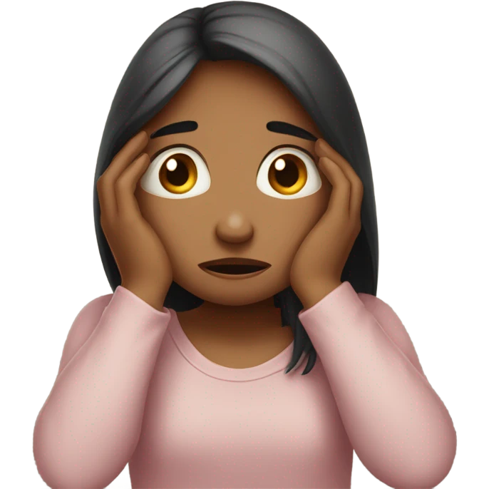  girl ashamed of herself of hiding face in hands emoji