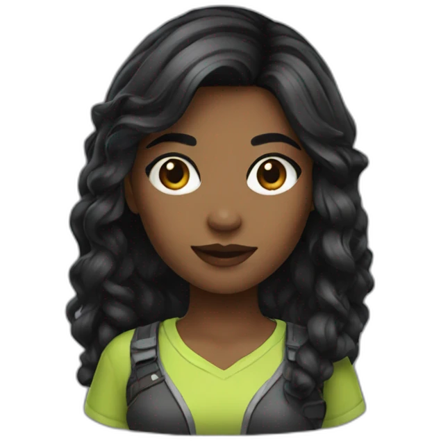 Gaming girl mixed dark hair emoji