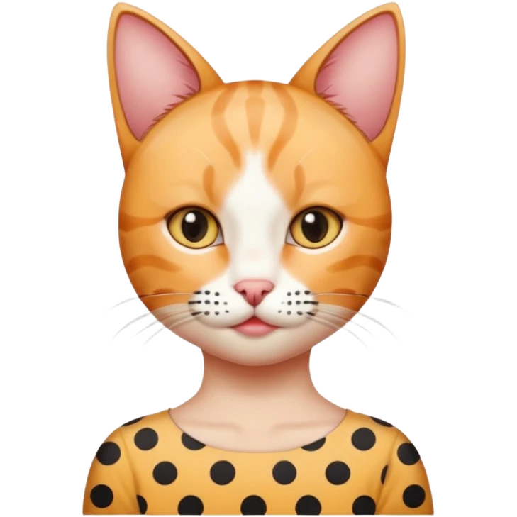 polka dots human body and cat face emoji