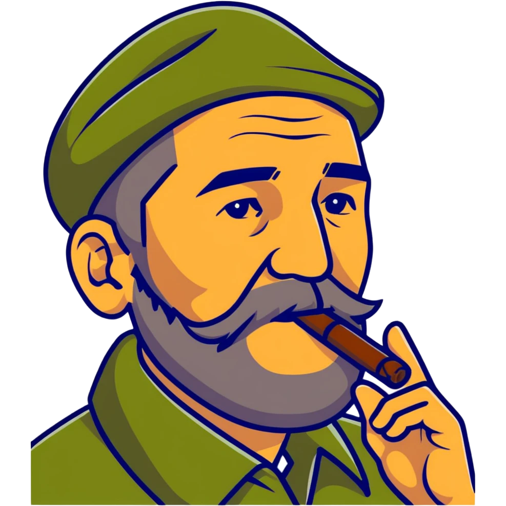 Fidel Castro with a cigar emoji