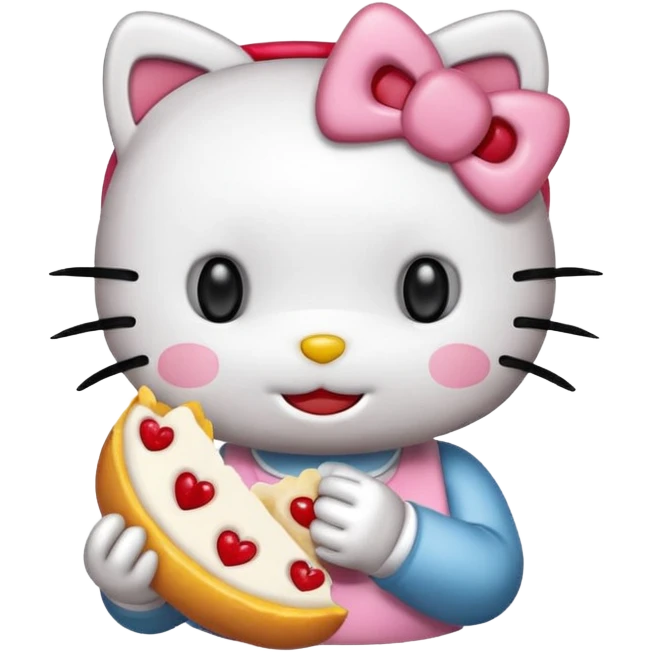 Hello kitty kitty smile eat emoji