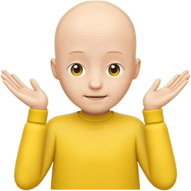 no hair round yellow emoji no finger upp with greenscreen and no body no arms ears emoji