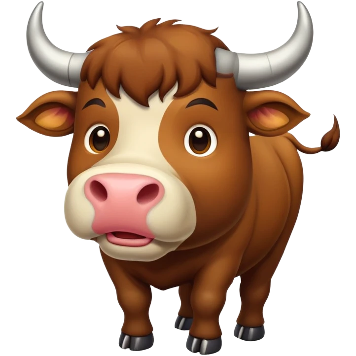 nature, bull enjoying nature emoji