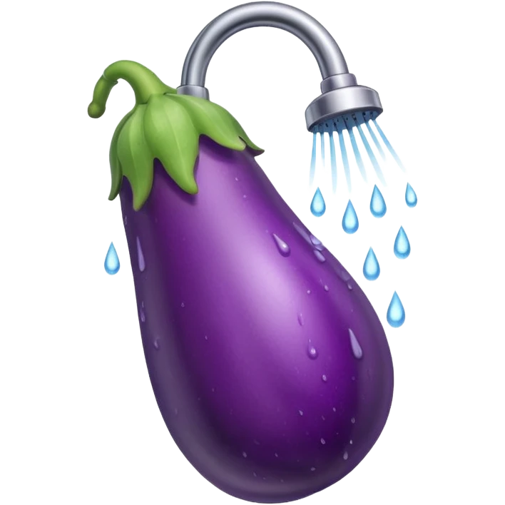 An eggplant inside the shower emoji