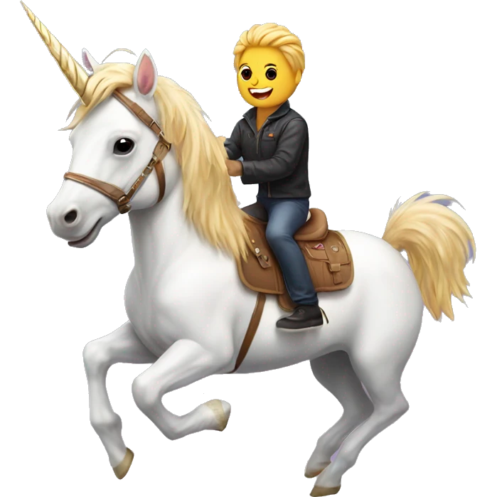 Unicorn riding a yorkie emoji