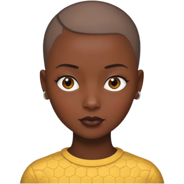 Lady black buzz cut hair  emoji