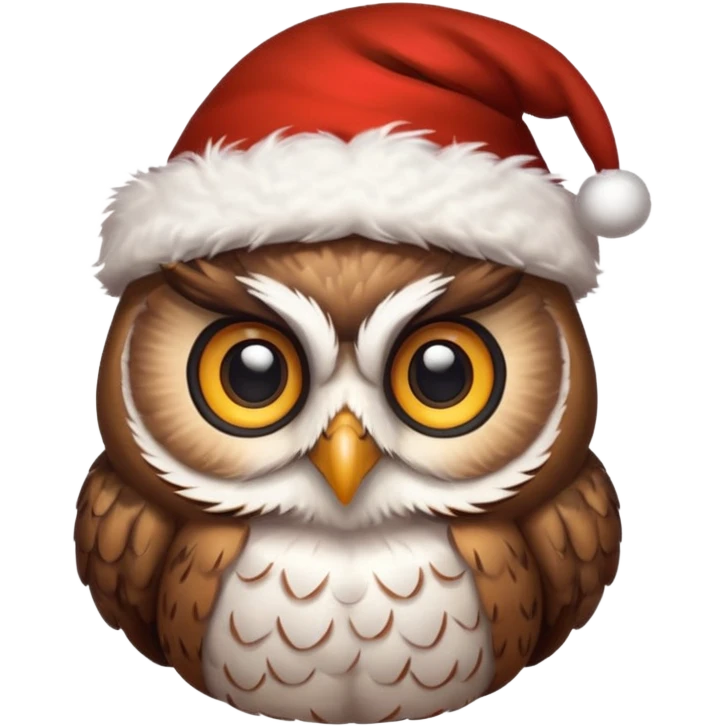 
Owl , Christmas hat  emoji