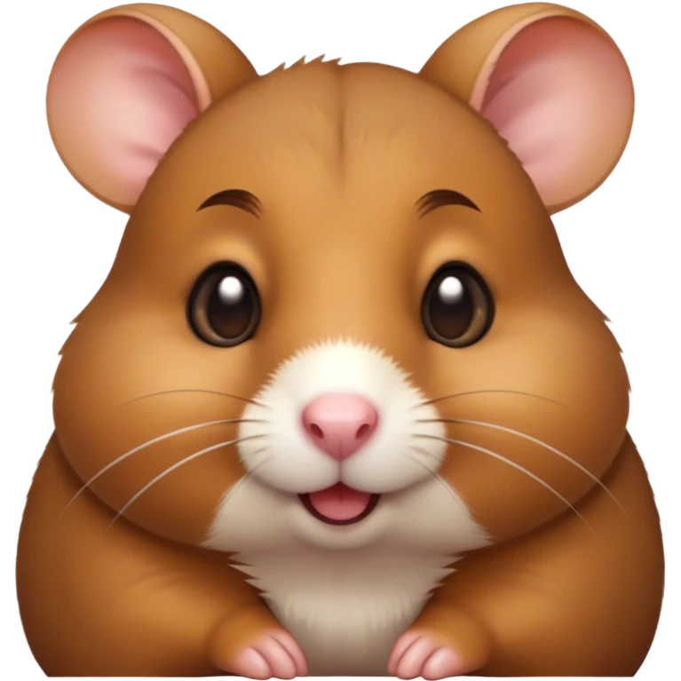 Cinematic Comical Brown Hamster Portrait Emoji, Head tilted dramatically with an exaggeratedly amused expression, featuring a striking rich brown fur with a playful shine, wide, expressive dark eyes filled with humorous disbelief, Simplified yet hilariously expressive features, highly detailed, glowing with a slightly sassy glow, high shine, dramatic yet playful, stylized with an air of cheeky mischief, bright and endearing, soft glowing outline, capturing the essence of a spirited and over-the-top hamster, so meme-worthy it feels like it could side-eye its way into internet fame instantly! emoji