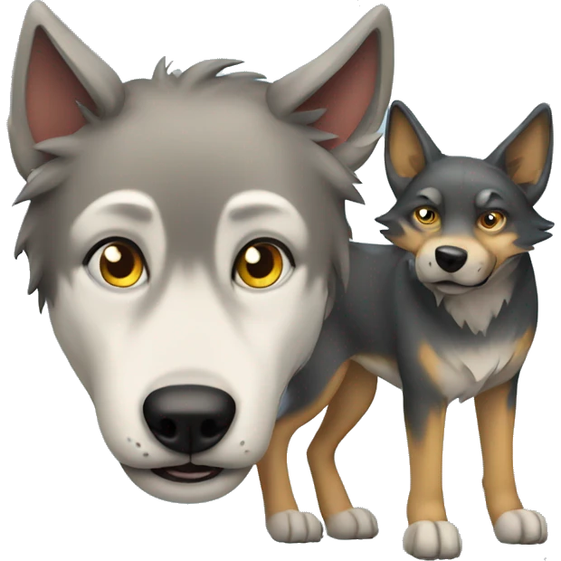 wolf with dog emoji