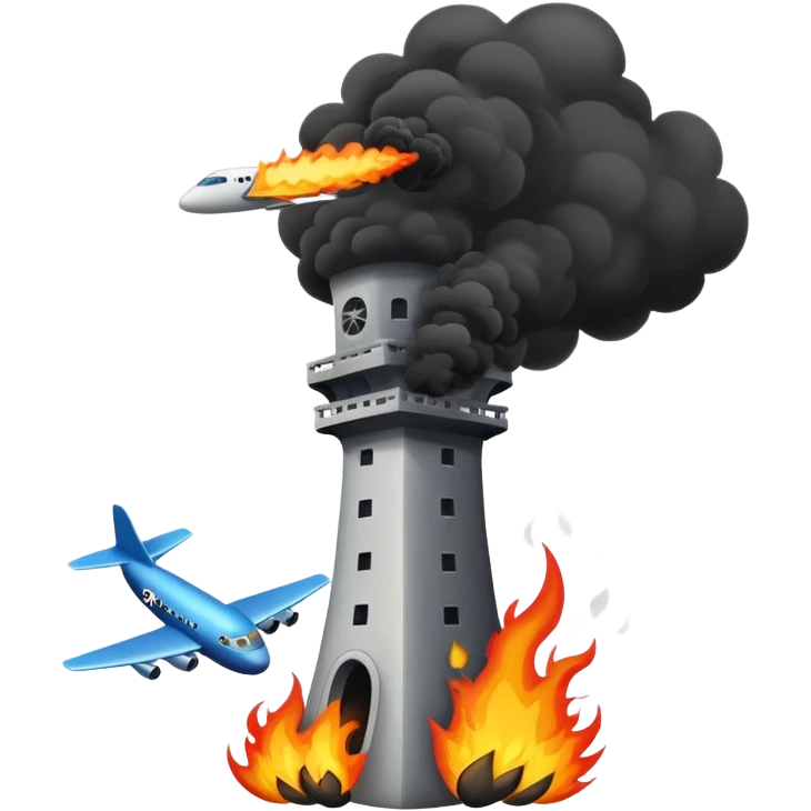Tower being hit by plane  emoji