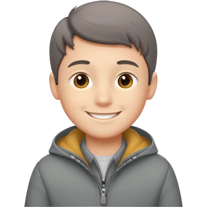 boy wearing grey jacket emoji