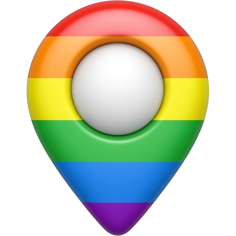 rainbow coloured lication pin emoji
