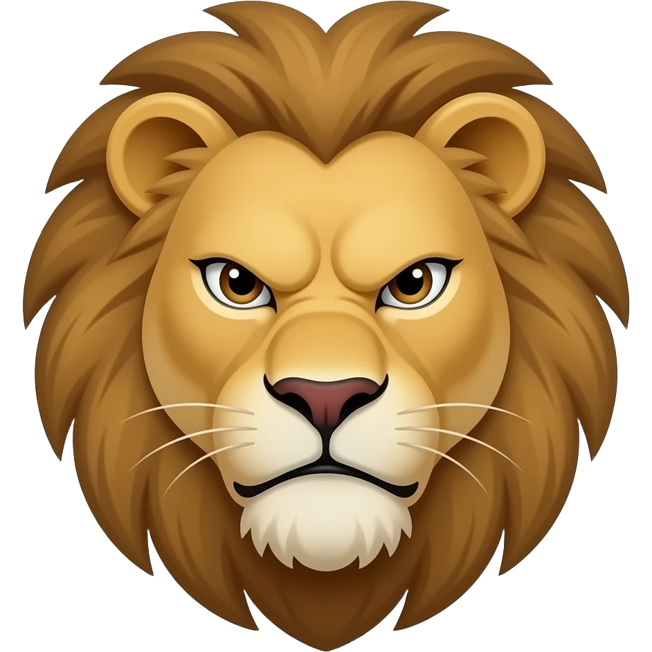 Angry and dangers lion face emoji