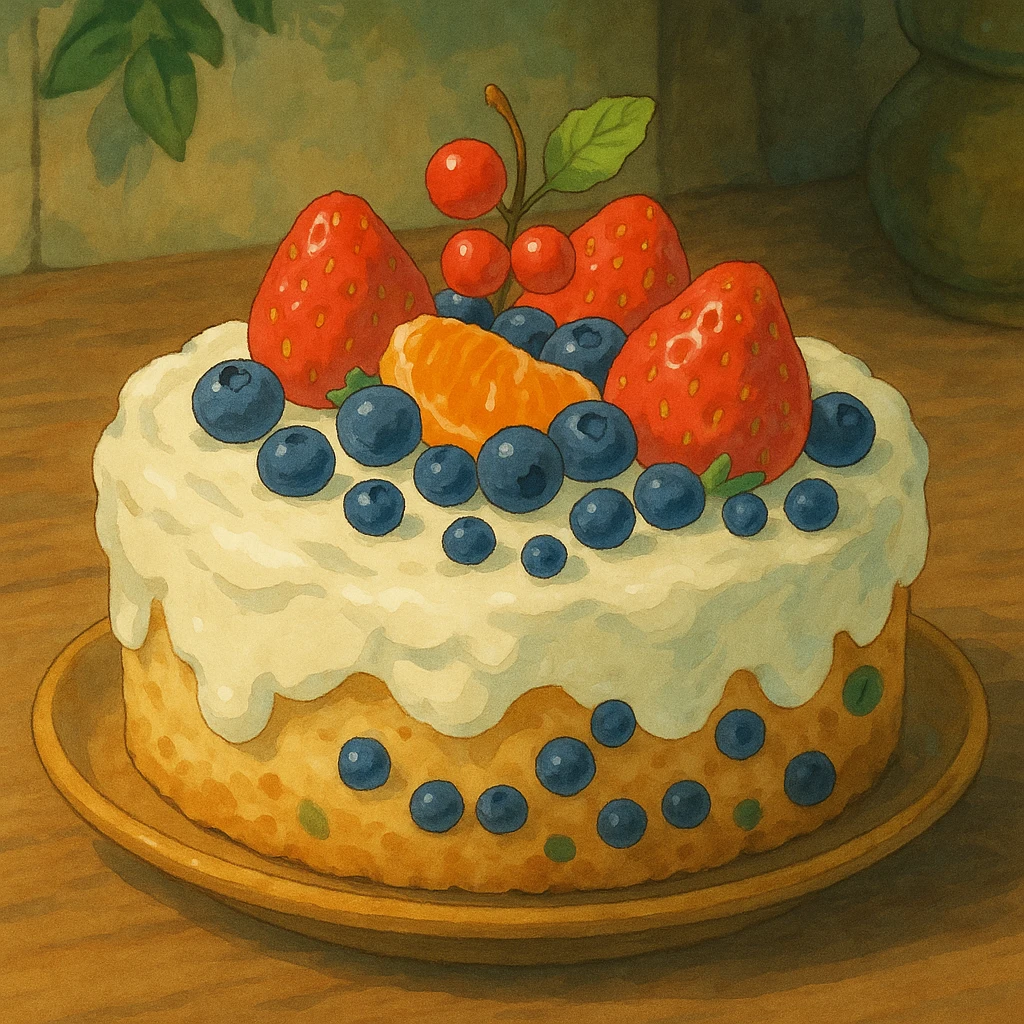 frosted fruit cake emoji