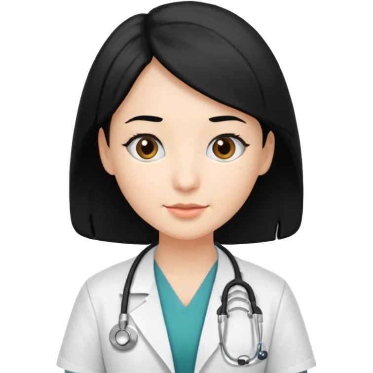 doctor black hair emoji