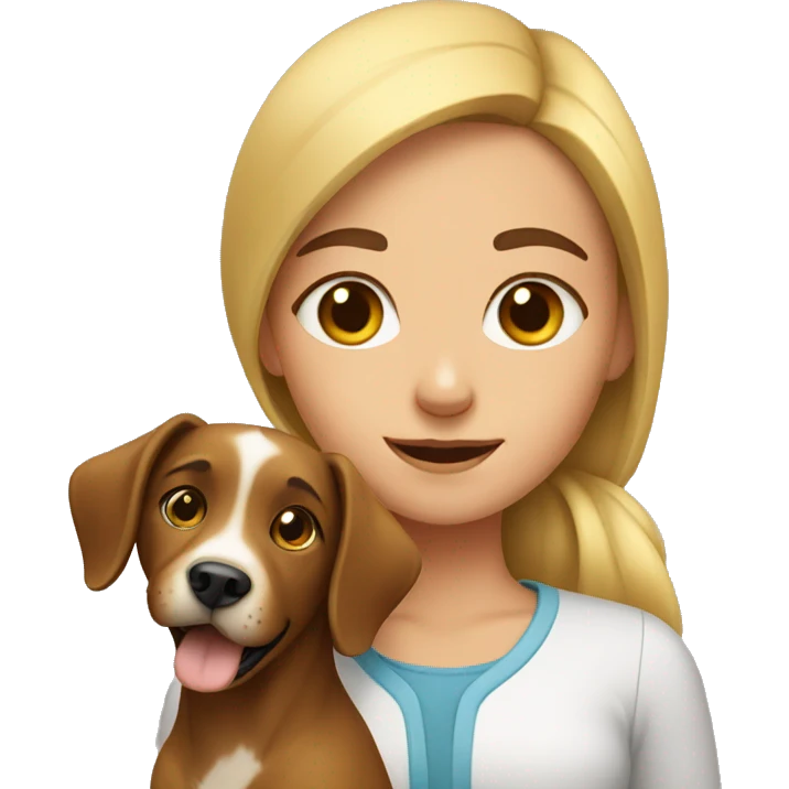 Girl with dog emoji