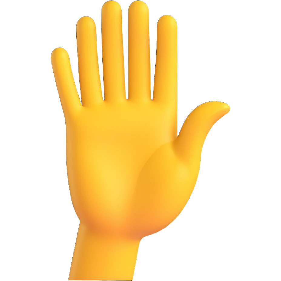 hand making the 'OK' gesture, classic yellow skin tone, 3D emoji style emoji