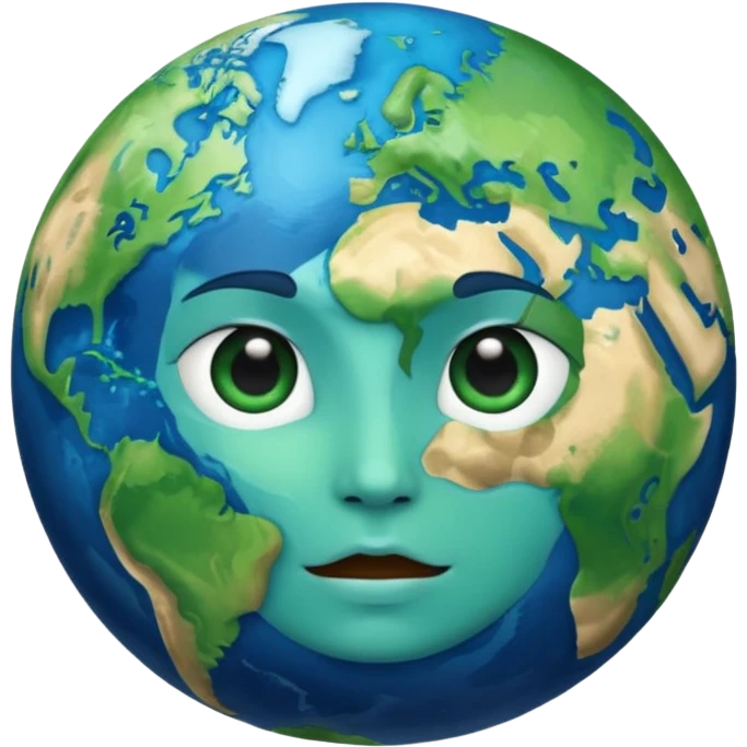 Make a image prompt of the earth with a face emoji