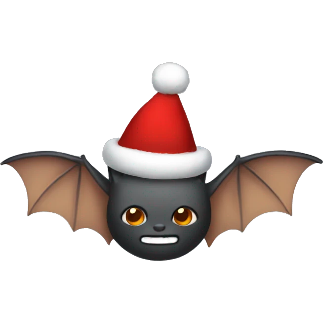 Bat wearing a Christmas hat  emoji