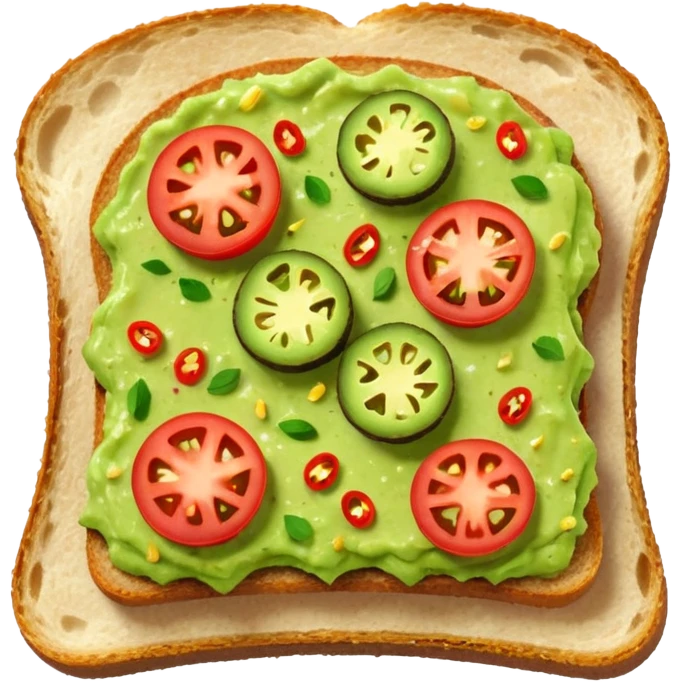 guacamole toast NO tomatoes  emoji