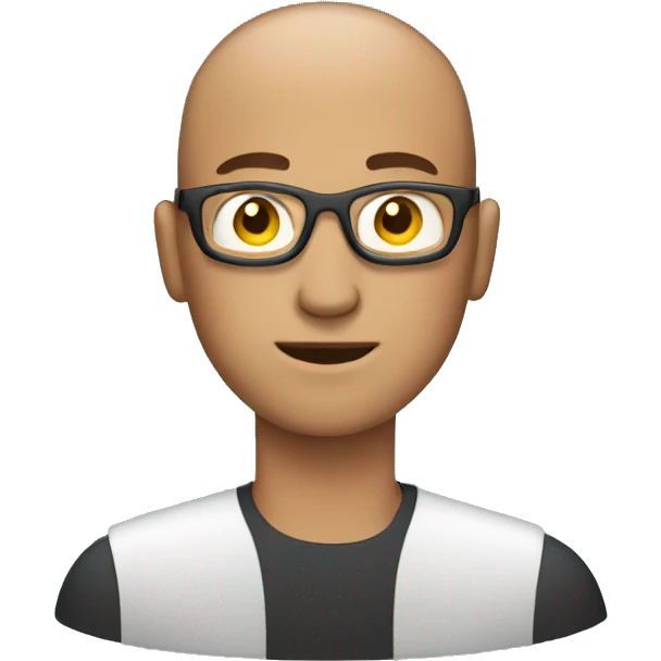man with buzzcut on computer emoji