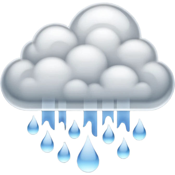 Rain Generator with a big cloud coming out of it like a smoke  emoji