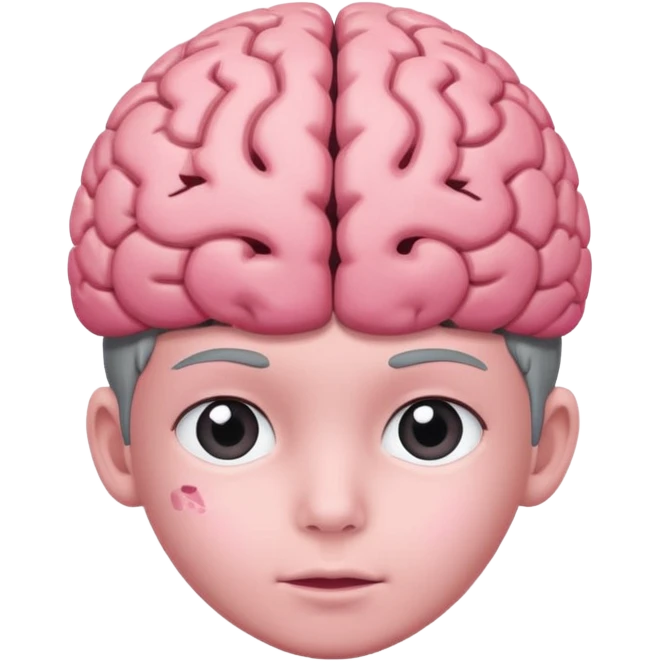 Brain pink kid emoji
