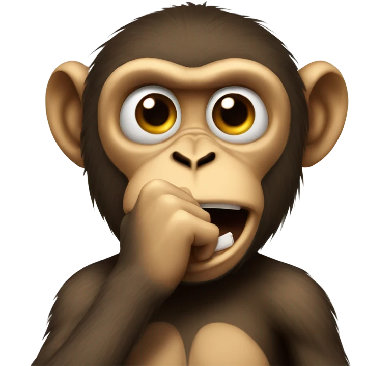 Nervous monkey biting nails emoji