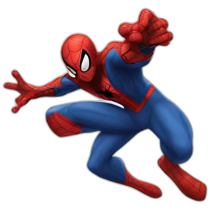 Spider-Man fighting a bad guy emoji
