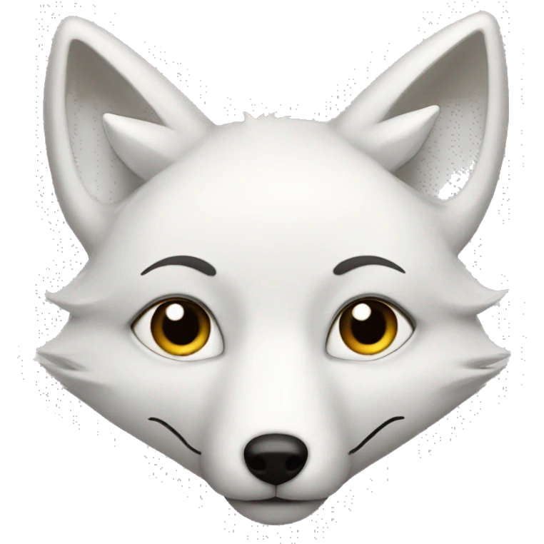 A white fox with 9 big tails  emoji