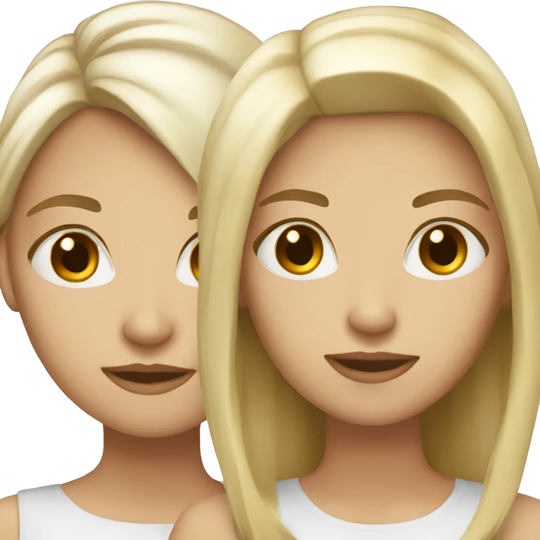 White Dark blonde female and white blonde female best friends emoji