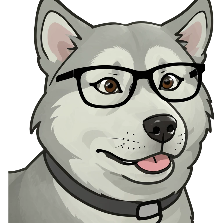 husky con lentes emoji