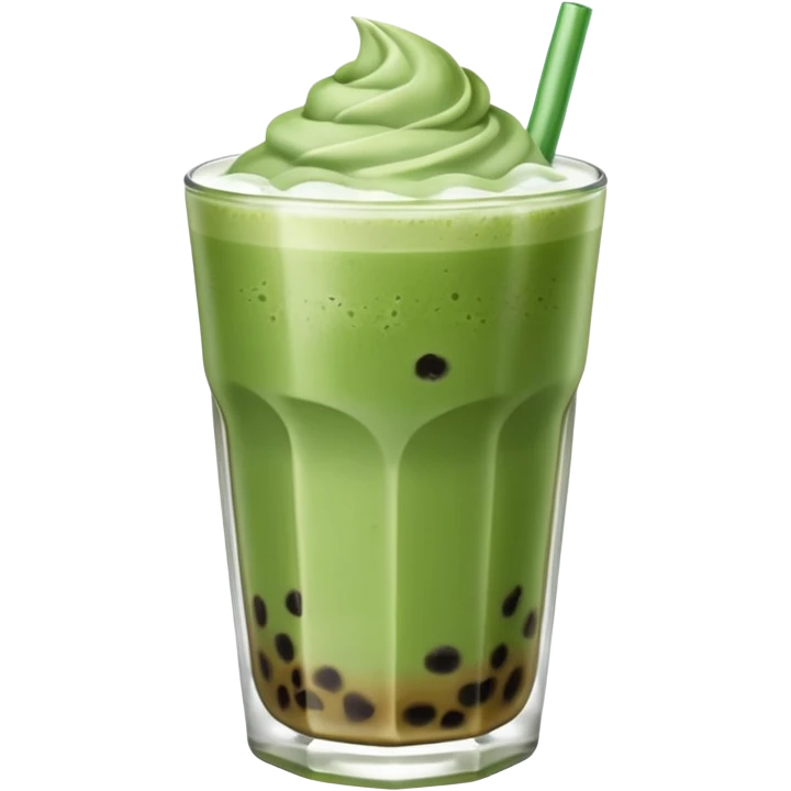 matcha latte with boba and ice without sticks and add a lil coffee  emoji