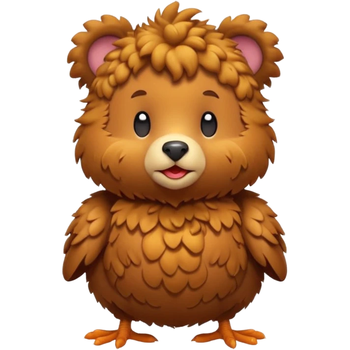 Chicken bear with curly hair emoji