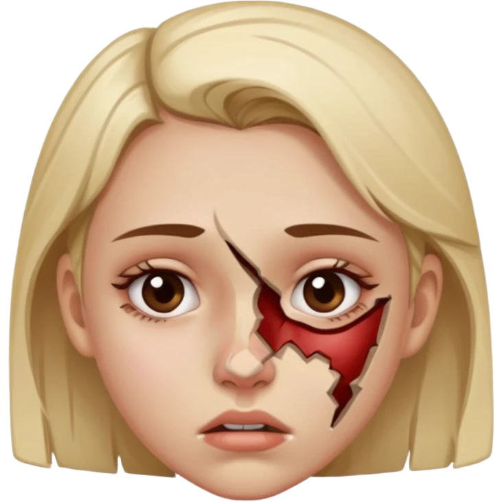 Girl with  fracture broken nose emoji