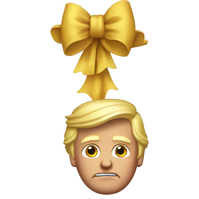 Trump with a bow in his hair emoji