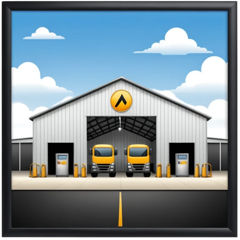 hangar, many fuel warehouse emoji