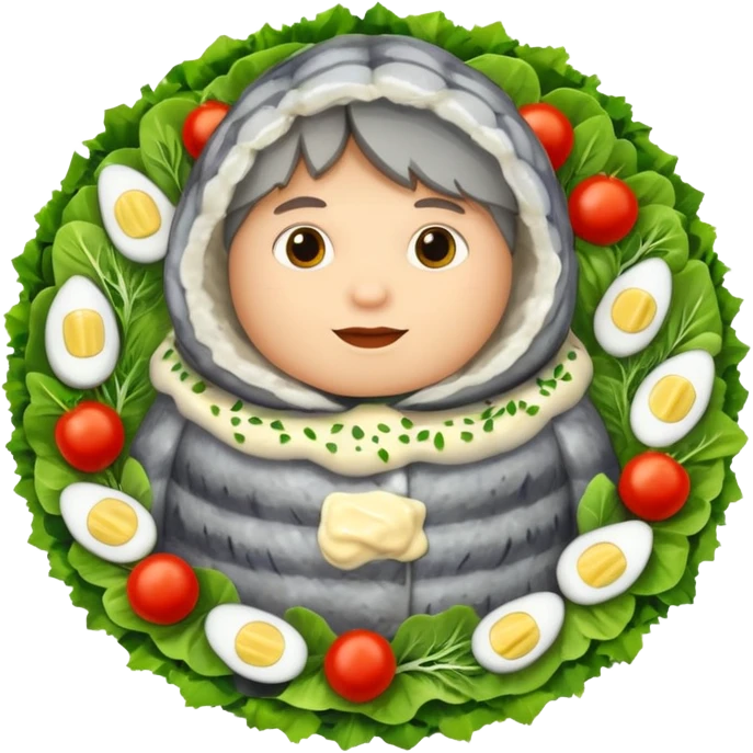 salad herring under a fur coat emoji