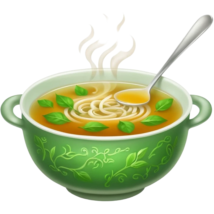 Broth, green tea. emoji