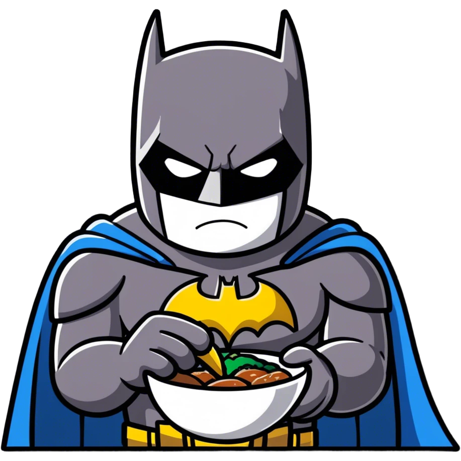 Batman eating emoji