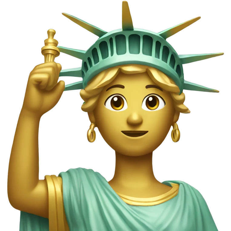 Golden statue of Liberty emoji
